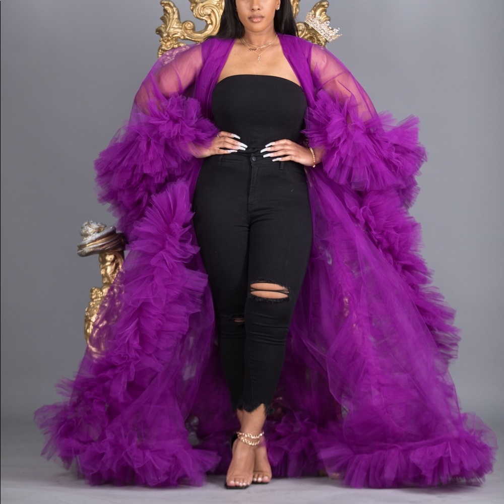 Purple Tulle Robe - Picture 2 of 3